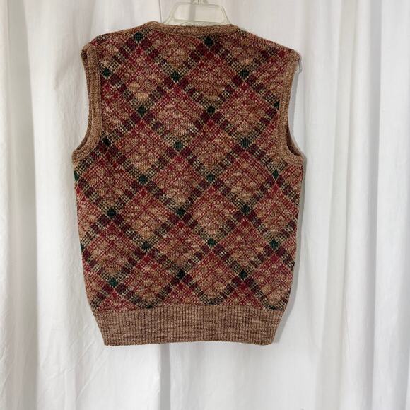 Vintage 70s Men's Wool Blend Webster Sweater Vest M - Picture 4 of 5